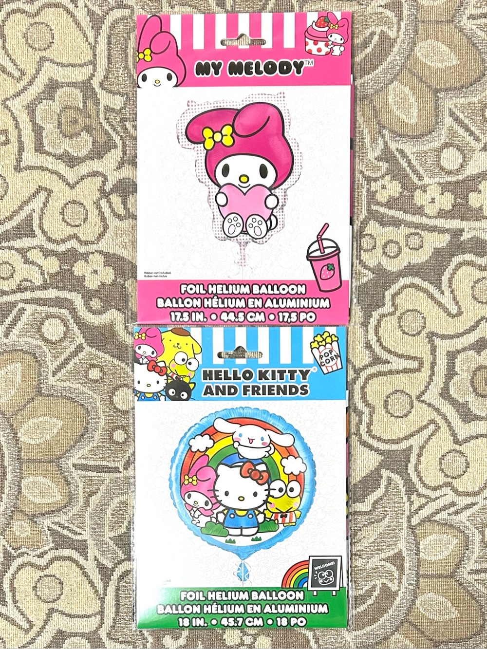 4/$20 Foil Helium Balloons: My Melody & Hello Kitty & Friends Sanrio